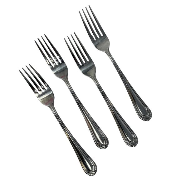 4 Vintage Dinner Forks OTTAWA Oneida Stainless Steel Flatware, vintage flatware - Picture 1 of 3